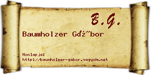 Baumholzer Gábor névjegykártya